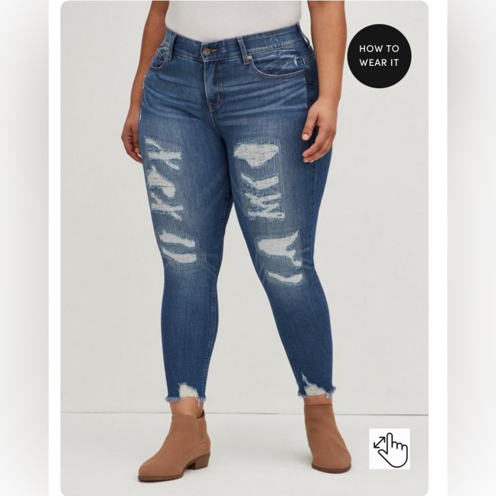 🔥Host Pick🔥 Bombshell Skinny Premium Stretch High-Rise Destructed Jean